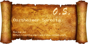 Osztheimer Sarolta névjegykártya